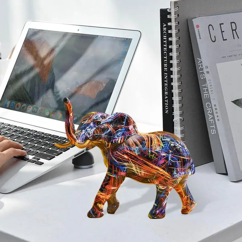 ColorTrunk | Livlig Har kunst & Unik Modig Design Elefant Skulptur Bonusvis