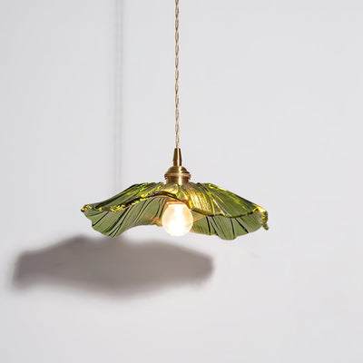 LumiFlora - Elegant pendellampe i glas med retro charme Grøn Bonusvis