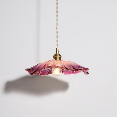 LumiFlora - Elegant pendellampe i glas med retro charme Lyserød Bonusvis