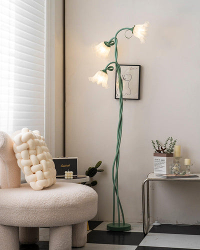 Calla Lampadaire – Elegant Gulvlampe med Delikate Hvidt Calla-Blomster Bonusvis
