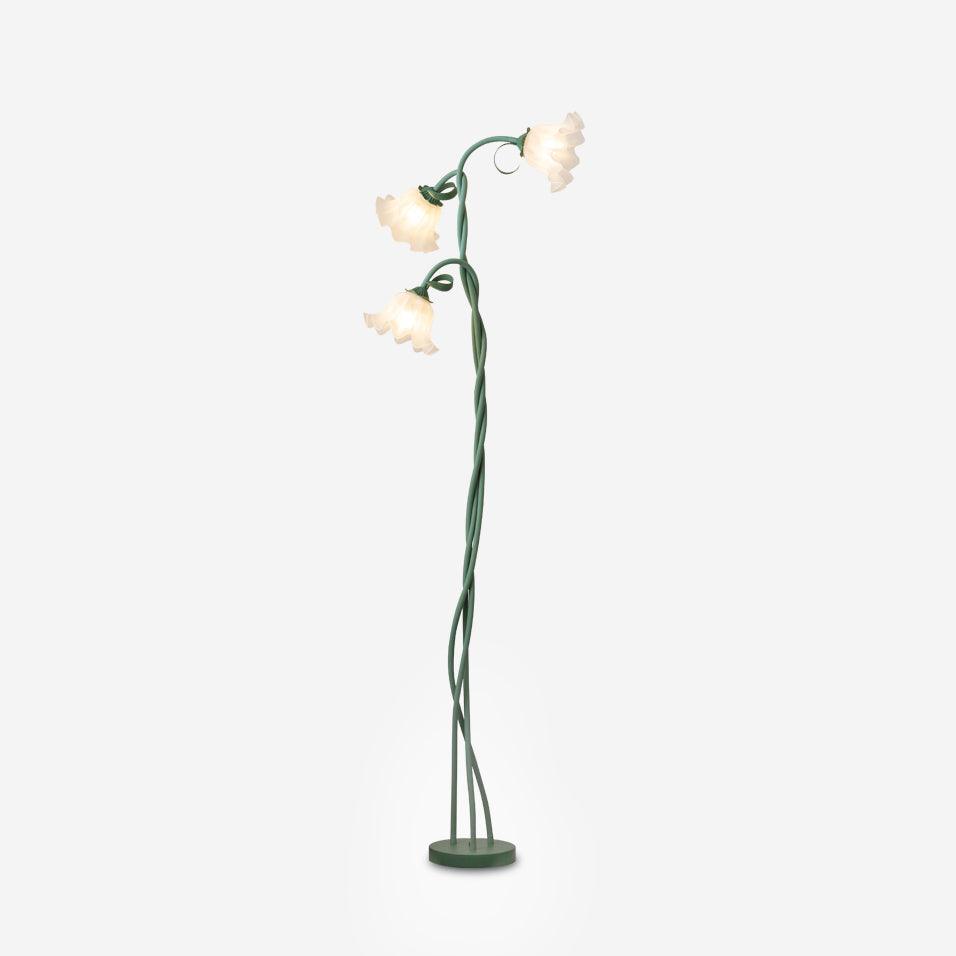 Calla Lampadaire – Elegant Gulvlampe med Delikate Hvidt Calla-Blomster Bonusvis