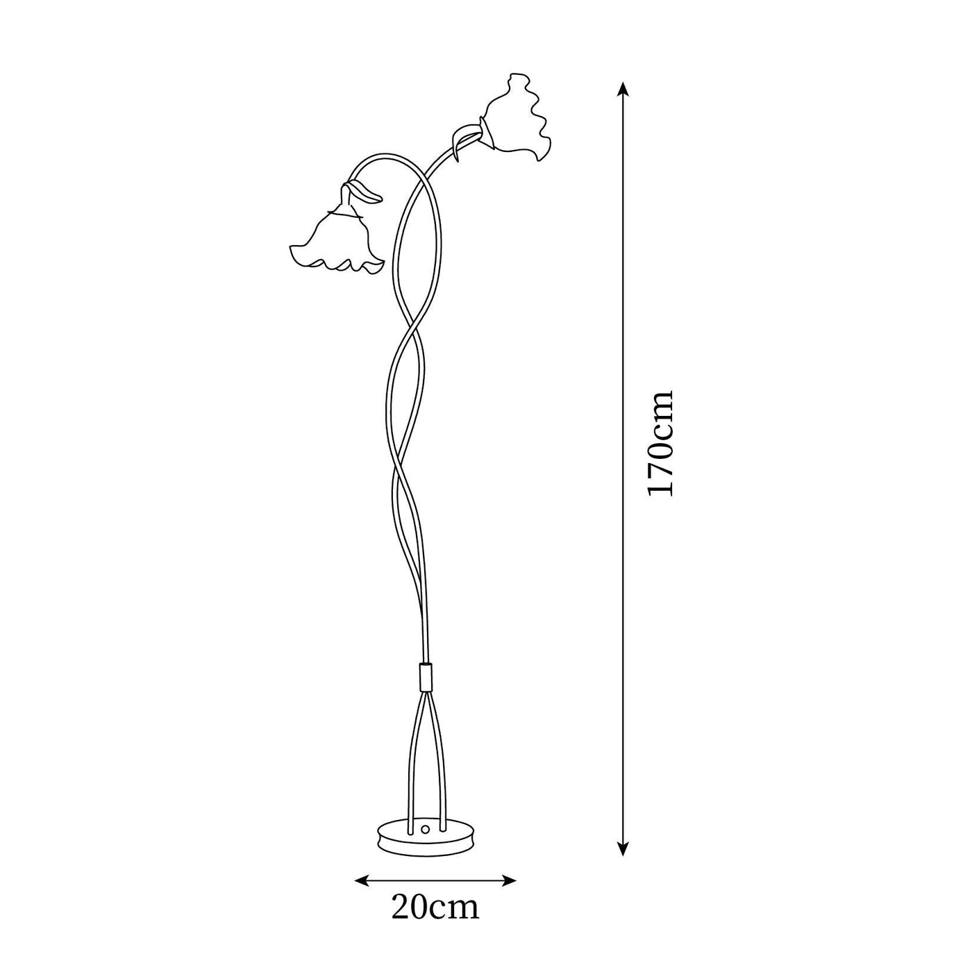 Calla Lampadaire – Elegant Gulvlampe med Delikate Hvidt Calla-Blomster Bonusvis