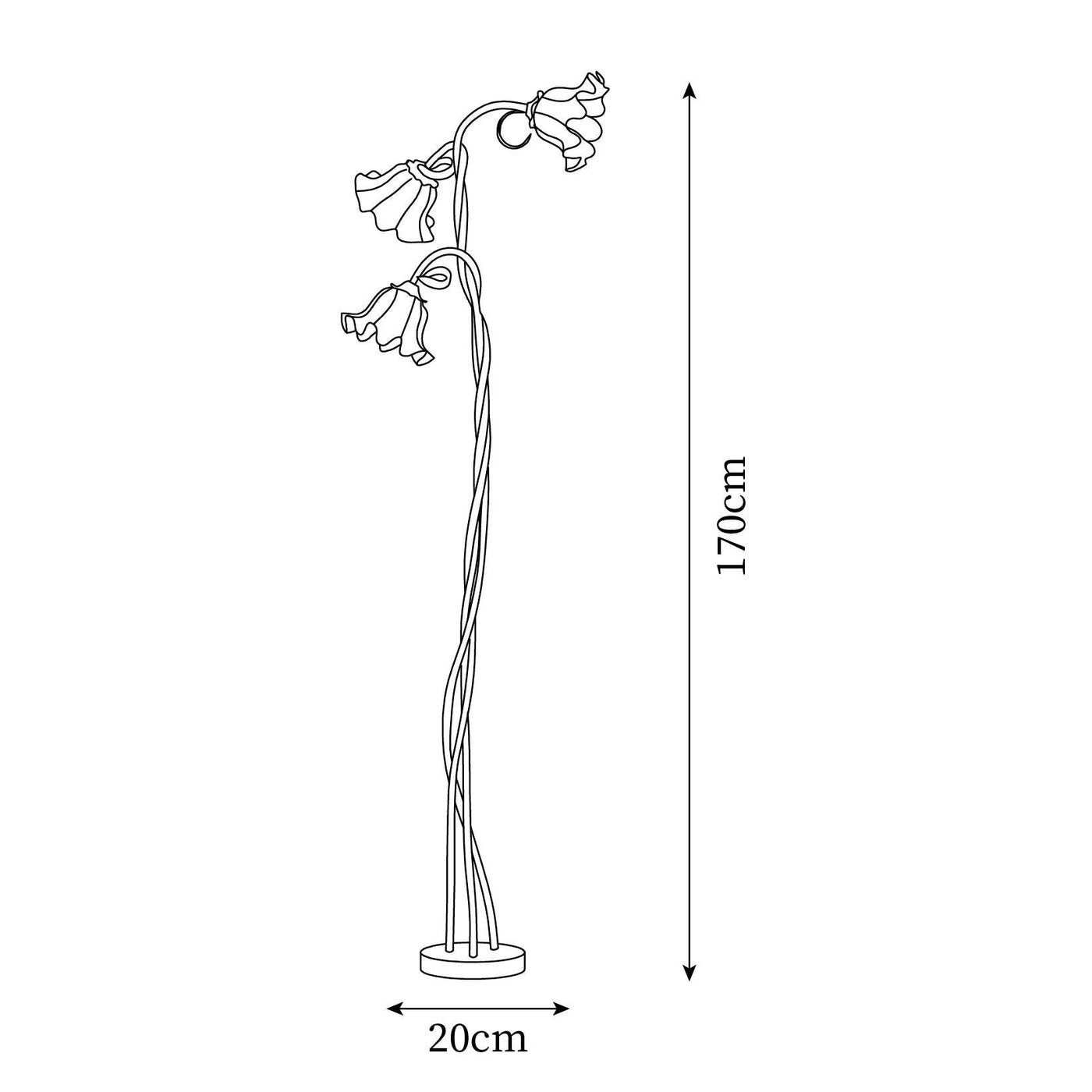 Calla Lampadaire – Elegant Gulvlampe med Delikate Hvidt Calla-Blomster Bonusvis