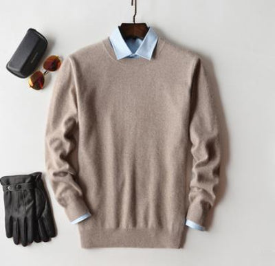Cachemire Pullover til Mænd – Luksus og Komfort til Alle Anledninger Beige - Rund hals Bonusvis