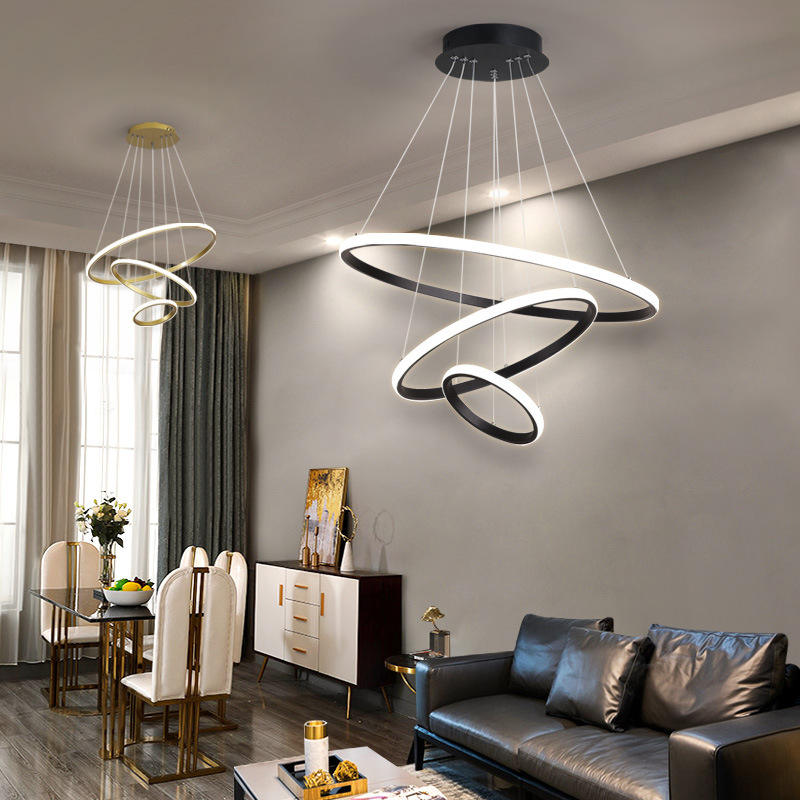 LumiRing - Moderne loftslampe med justerbar belysning og 3 ringe Bonusvis