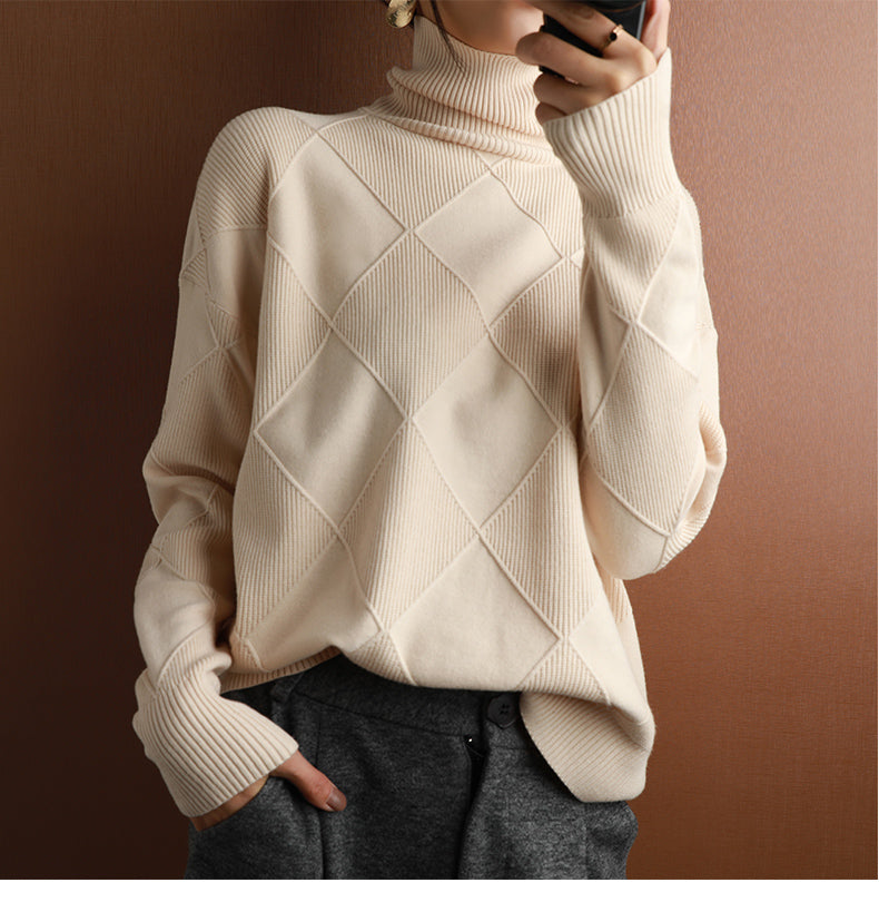 Cachemire Pullover med Rullekrave – Luksus og Elegance til Hverdagen Bonusvis