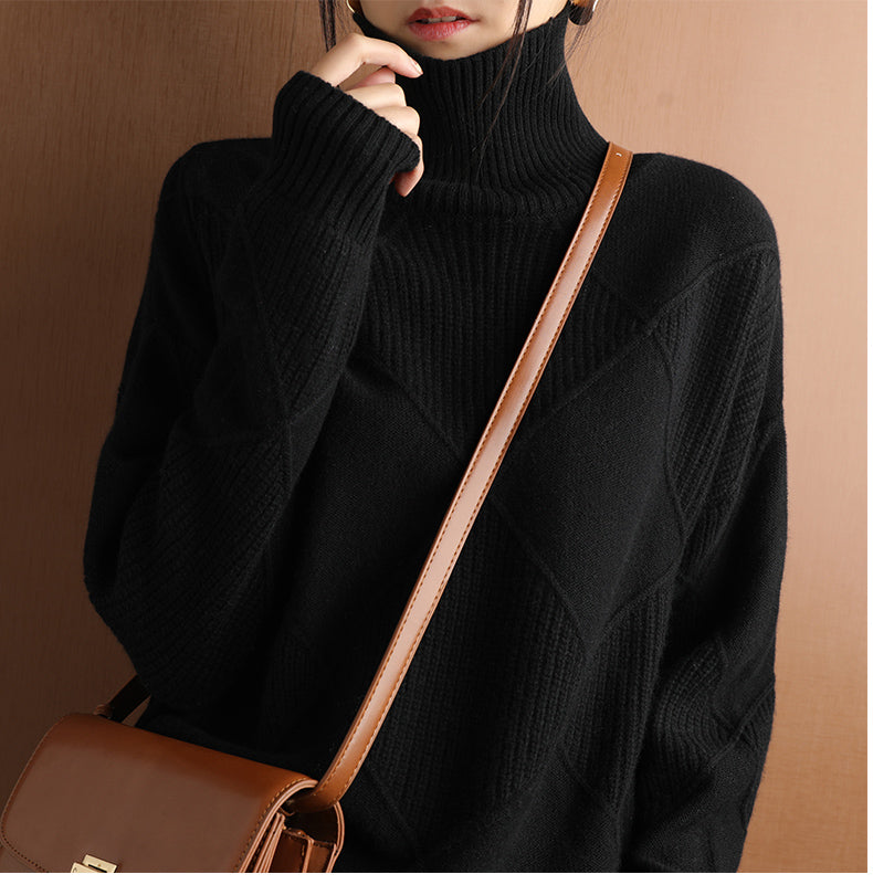 Cachemire Pullover med Rullekrave – Luksus og Elegance til Hverdagen Bonusvis