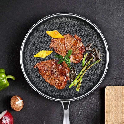 CuisinePro Stegepande – Antiadhesiv, Rustfrit Stål til Professionel og Effektiv Madlavning Bonusvis