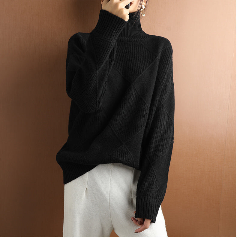 Cachemire Pullover med Rullekrave – Luksus og Elegance til Hverdagen Bonusvis