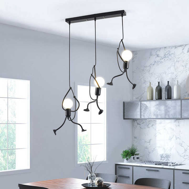 Originale Væglampe – Design i Metal og Træ, Rød og Guld 3 enkeltstrålende lamper Bonusvis