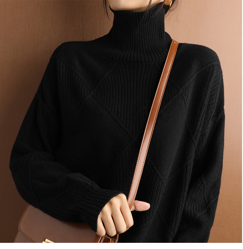 Cachemire Pullover med Rullekrave – Luksus og Elegance til Hverdagen Bonusvis