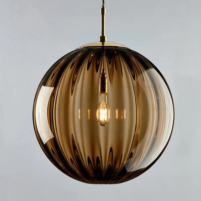 Pendellampe i Farget Glas – Elegant Belysning i Grå, Blå, Rød eller Amber Gul Bonusvis