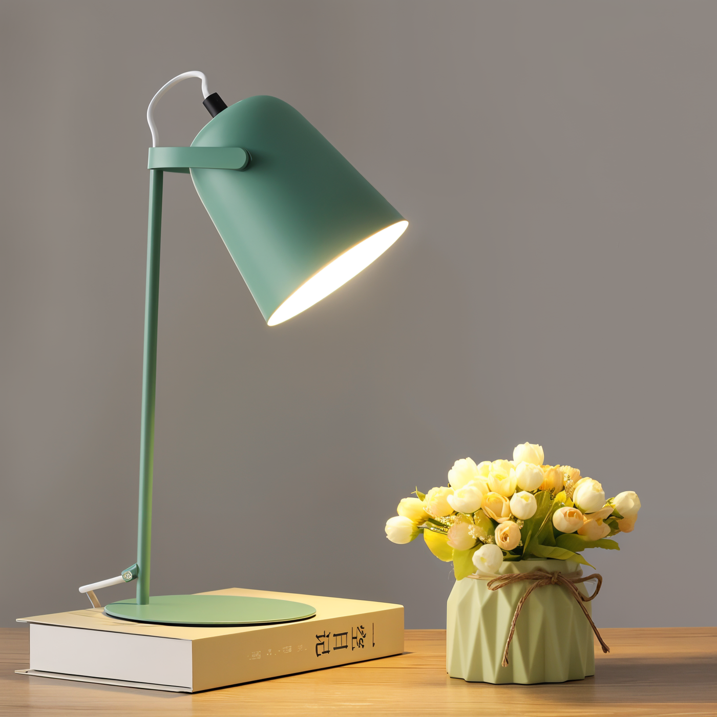 Macaron Bordlampe – Justerbar LED-lampe til Læsning og Arbejde Grøn Bonusvis