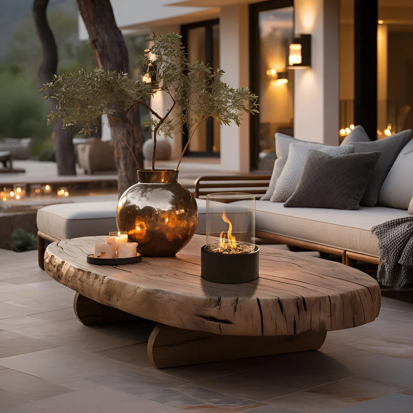 Modern Fireplace – Elegante Bordepejs med Røgbefri Flamme til Indendørs og Udendørs Brug Bonusvis