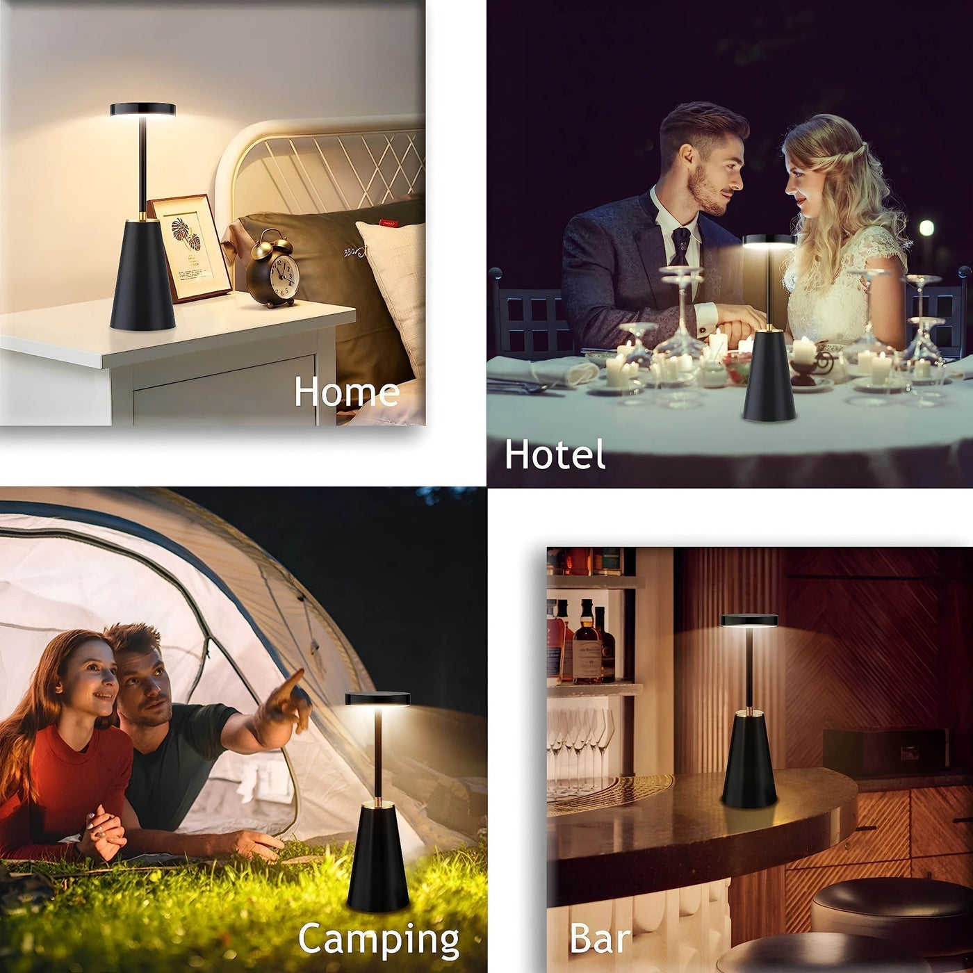 EleganceGlow Trådløs Bordlampe – Justérbar LED Belysning og Luksuriøst Design Bonusvis