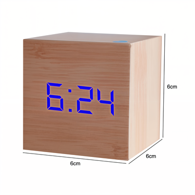 WoodTime | Elegant Digital LED Træur Bonusvis