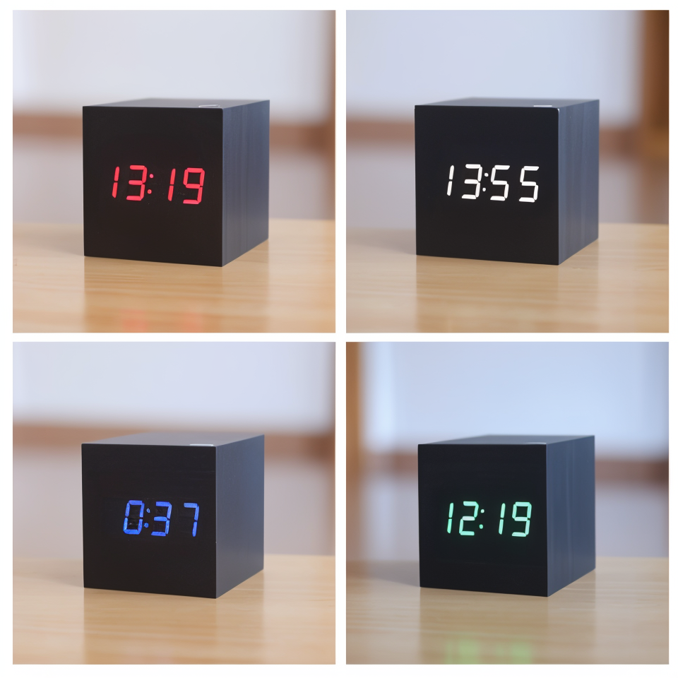 WoodTime | Elegant Digital LED Træur Bonusvis