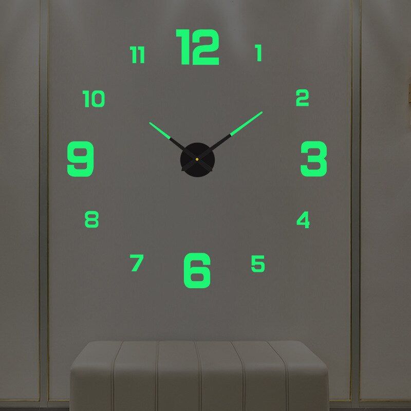 Moderne Vægur i Acrylt – Præcis Quartz Mekanisme og Elegant Design Oplyste tal Bonusvis