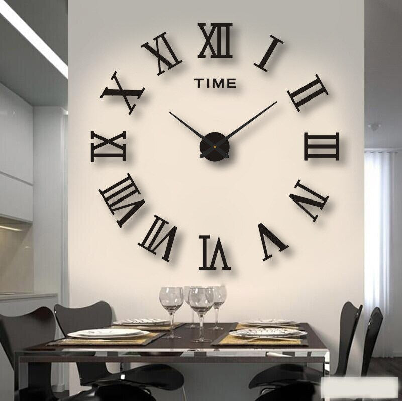 Moderne Vægur i Acrylt – Præcis Quartz Mekanisme og Elegant Design Sorte romerske tal Bonusvis