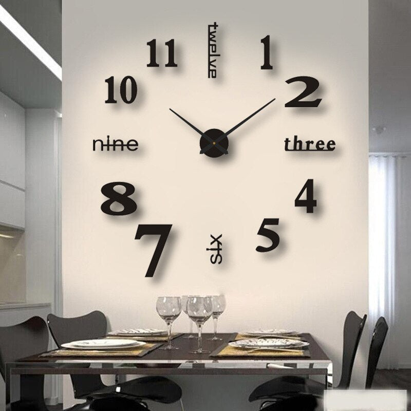 Moderne Vægur i Acrylt – Præcis Quartz Mekanisme og Elegant Design Sort kvarter Bonusvis