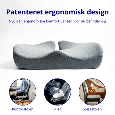 OrthoSeat Siddepude med Memory Skum – Ergonomisk Aflastning til Haleben, Hofter og Ryg Bonusvis
