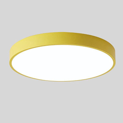 Nordic Macaron i træ, cirkulær loftslampe Gul Almindelig Bonusvis