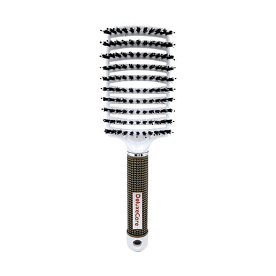 Silkibo Curved Brush Pro – Hårbørste med Vildsvinehår til Sundt, Glansfuldt og Filtret-Frit Hår Hvid Bonusvis