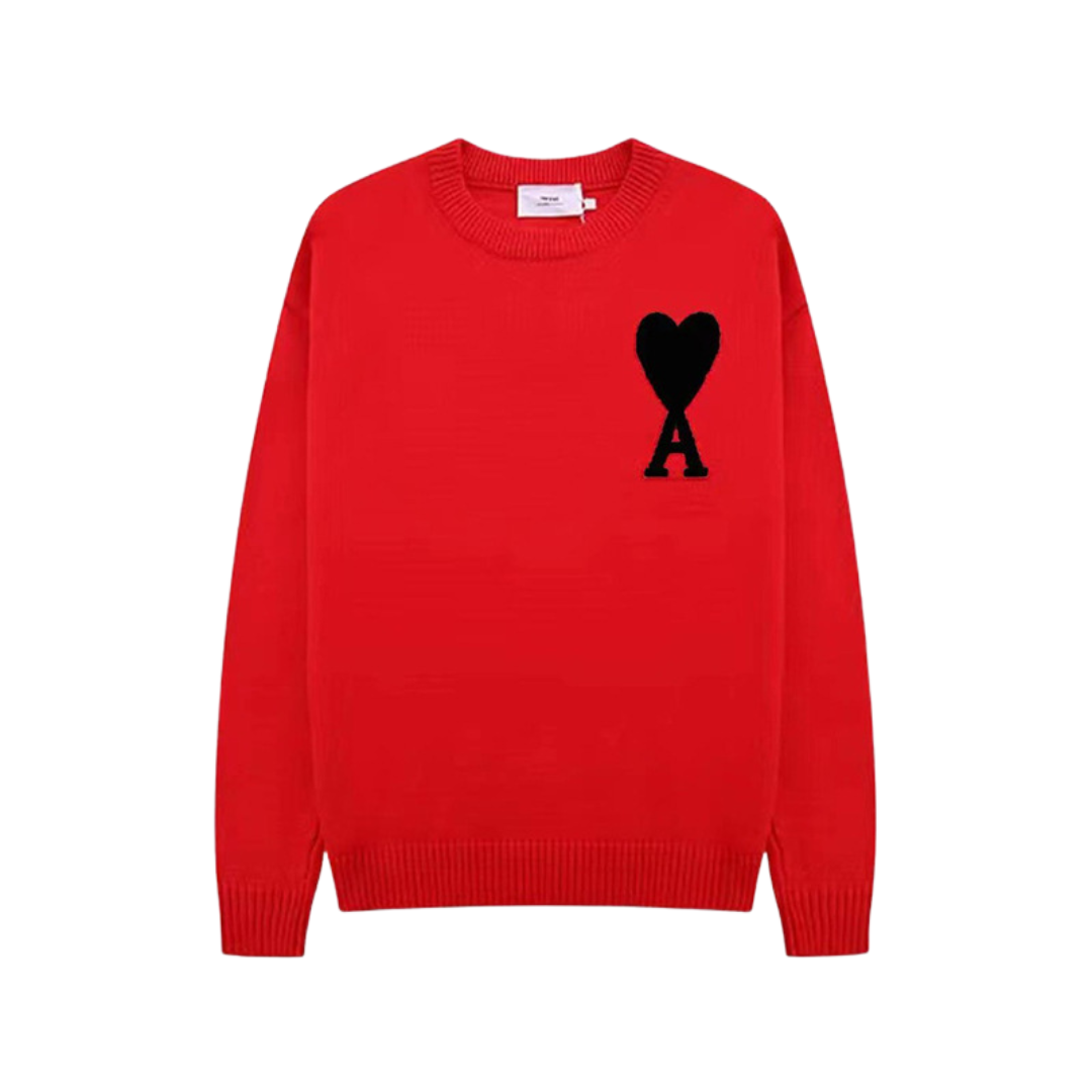 Liam Hjerte-Trøje til Mænd – Stilfuld Sweatshirt med Broderet Detalje Rød sort Bonusvis