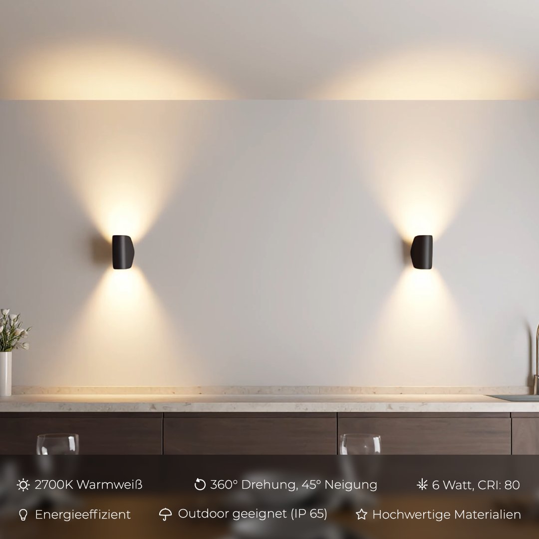 LumosWave LED Væglampe Udendørs – Moderne Design med Varme Belysning Bonusvis