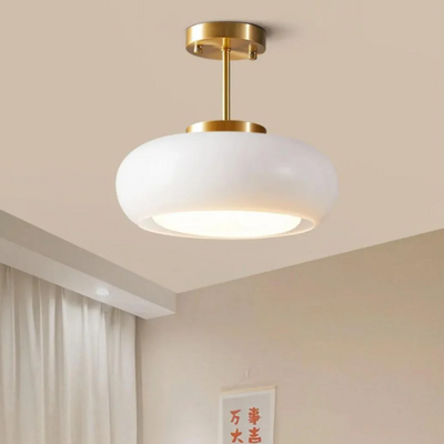 MemoryGlow Hængelampe – Skandinavisk Design i Messing og Glas Perlehvid 40cm Bonusvis