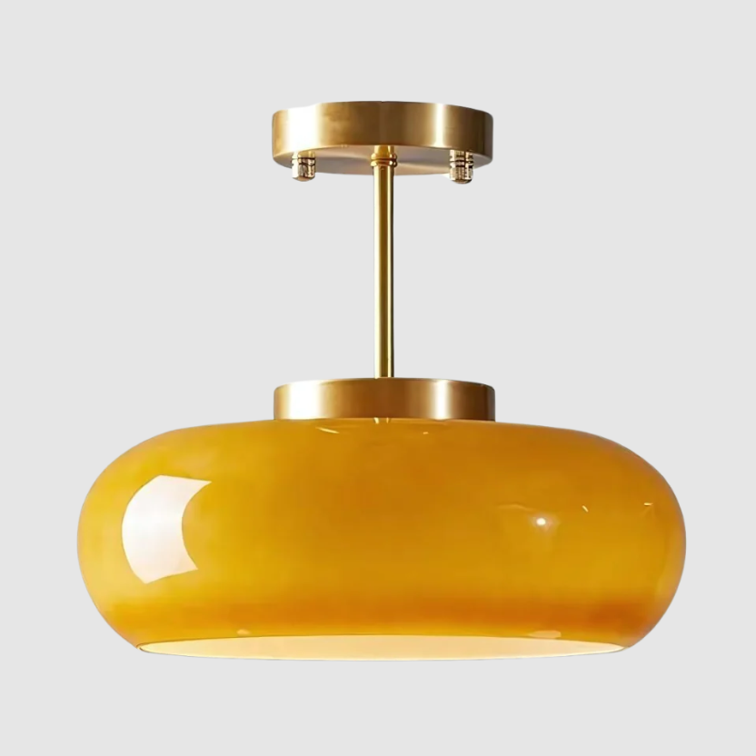 MemoryGlow Hængelampe – Skandinavisk Design i Messing og Glas Brændt terrakotta 40cm Bonusvis