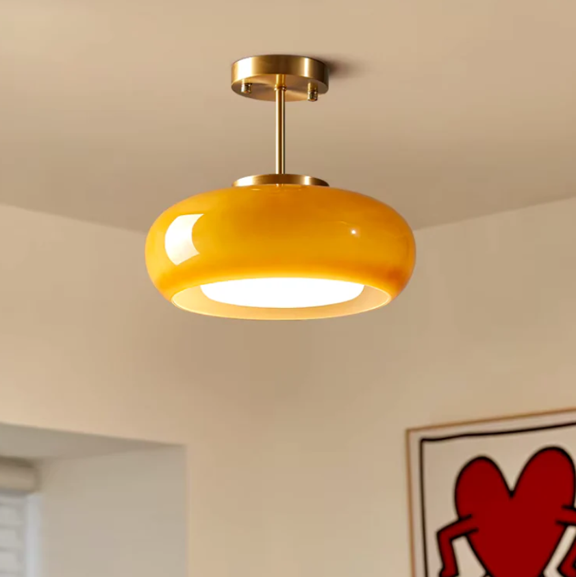 MemoryGlow Hængelampe – Skandinavisk Design i Messing og Glas Brændt terrakotta 28cm Bonusvis