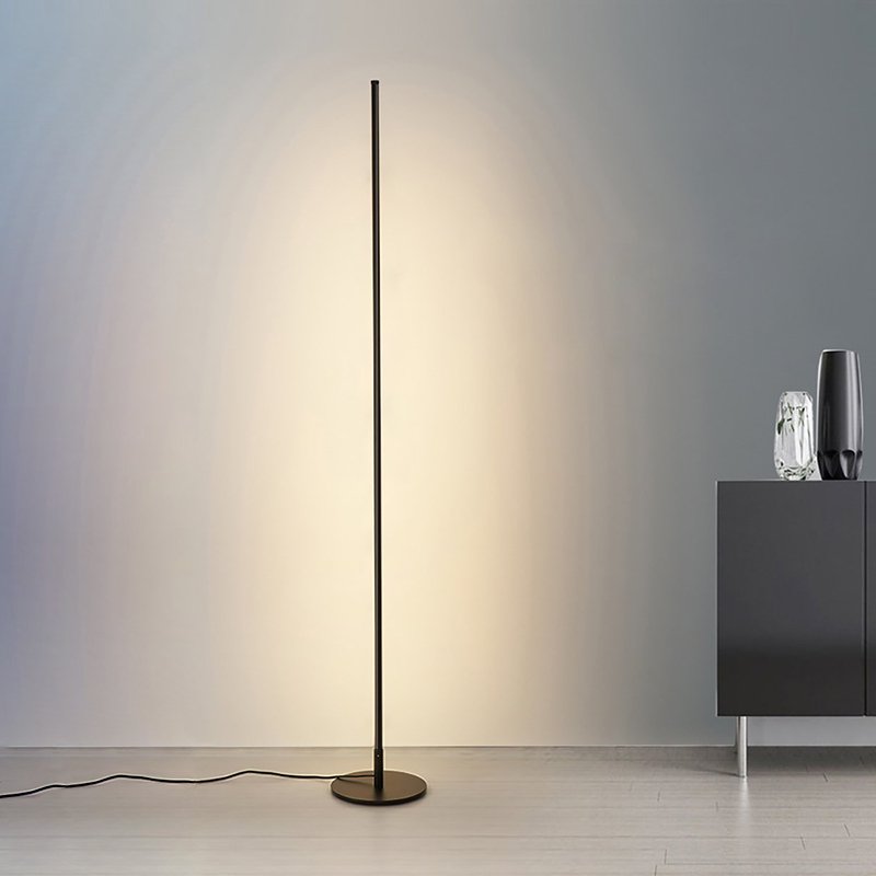 Moderne LED Gulvlampe med Dæmpbar Lys – Minimalistisk Design og Energibesparende Belysning sort Bonusvis