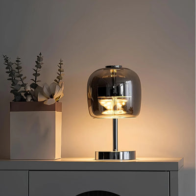 Nordisk Glas Bordlampe – Elegant og Minimalistisk Design med Varm Belysning Bonusvis