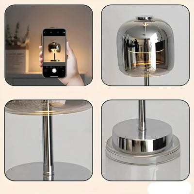 Nordisk Glas Bordlampe – Elegant og Minimalistisk Design med Varm Belysning Bonusvis