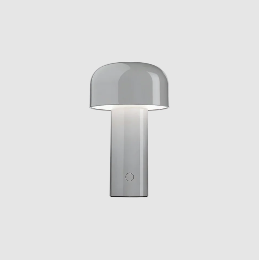 Svampelampe Bordlampe – Justerbart Lys og Elegant Design Askegrå Bonusvis