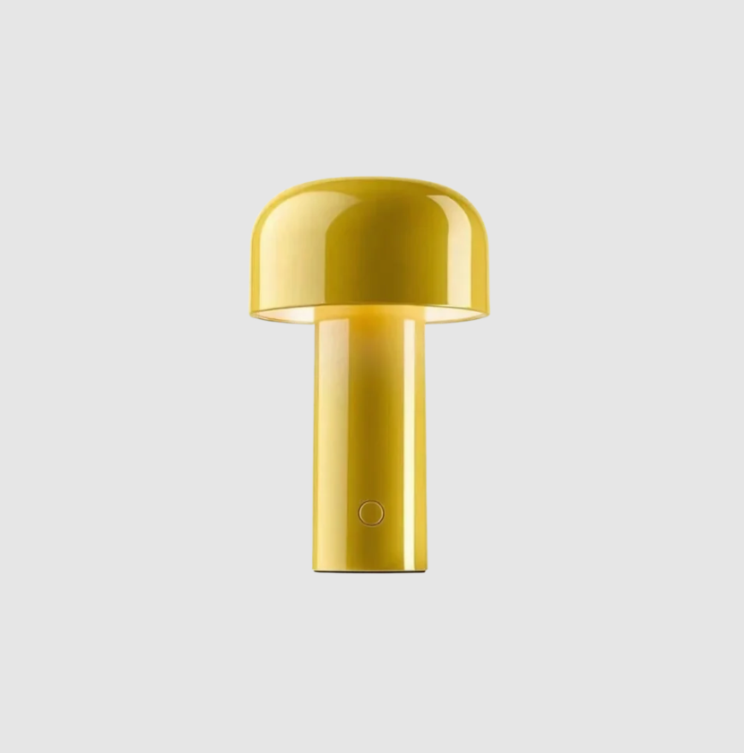 Svampelampe Bordlampe – Justerbart Lys og Elegant Design Gult guld Bonusvis