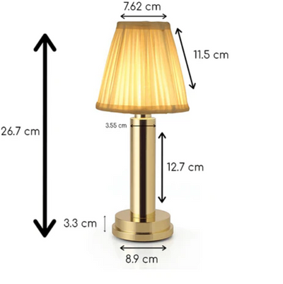 Trådløs Bordlampe med Stoffskærm – Justerbar Lysstyrke og 360° Belysning Bonusvis