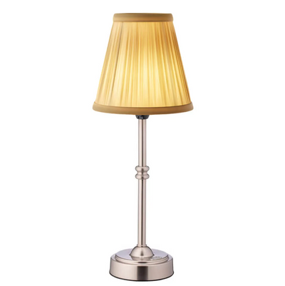 LumiRetro Trådløs Bordlampe i Tøj – Justerbar Lysstyrke og Lang Batterilevetid Bonusvis