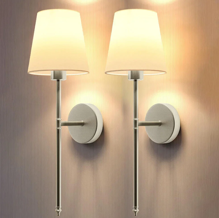 LumiTissu Trådløs Væglampe – Vintage Design med Justerbar Lysstyrke og RGB Farver Beige Sølv Bonusvis