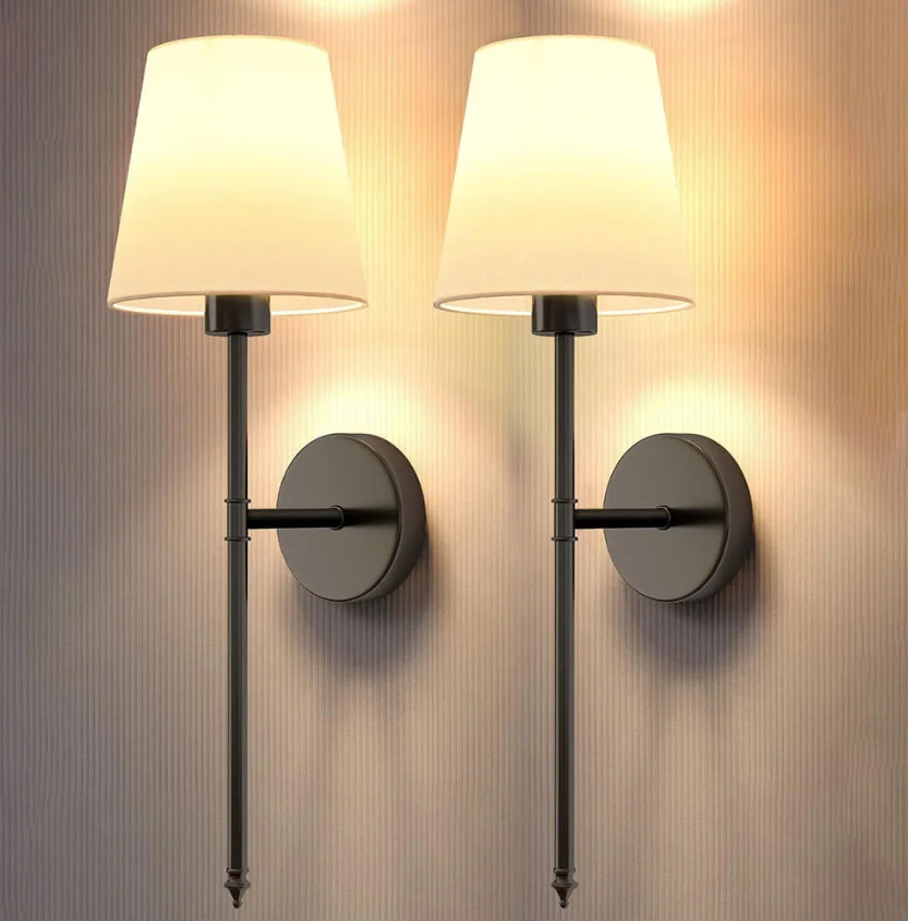 LumiTissu Trådløs Væglampe – Vintage Design med Justerbar Lysstyrke og RGB Farver Beige Sort Bonusvis