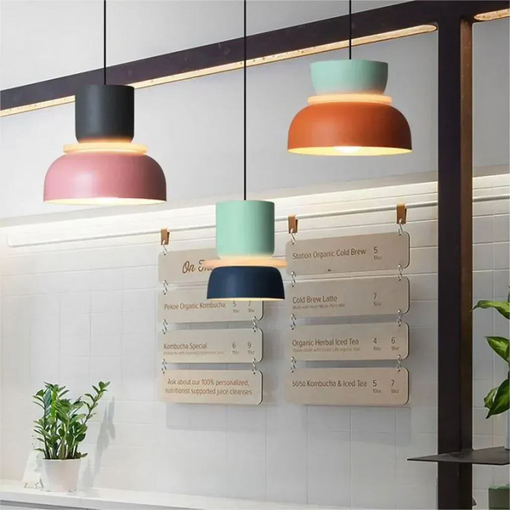 Aria Color Block Nordisk Pendel – Moderne Design og Farverig Belysning