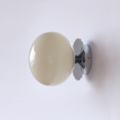 Moderne Væglampe i Metal og Glas – Elegant Design til Stue, Soveværelse og Gang Chrom+Beige Bonusvis