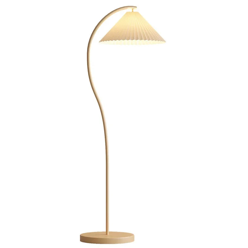 Moderne LED-gulvlampe i stof Beige Bonusvis
