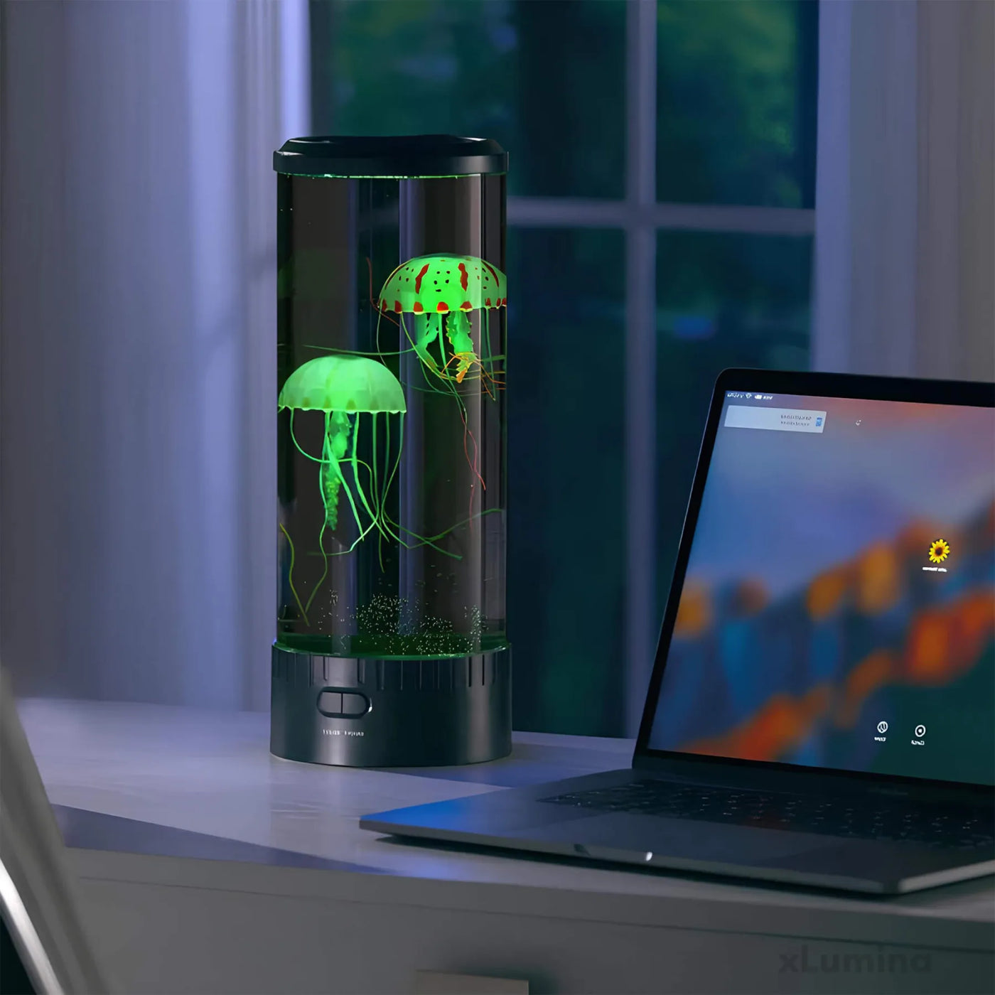 MedusaGlow Lavalampe LED med Flydende Kegler – Multifarvet Lys til Dit Hjem Bonusvis