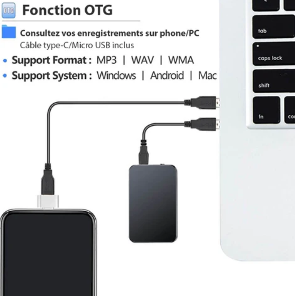 Mini Mikrofon Ultra Kompakt – Høj Kvalitet Lydoptager med Lang Batterilevetid Bonusvis