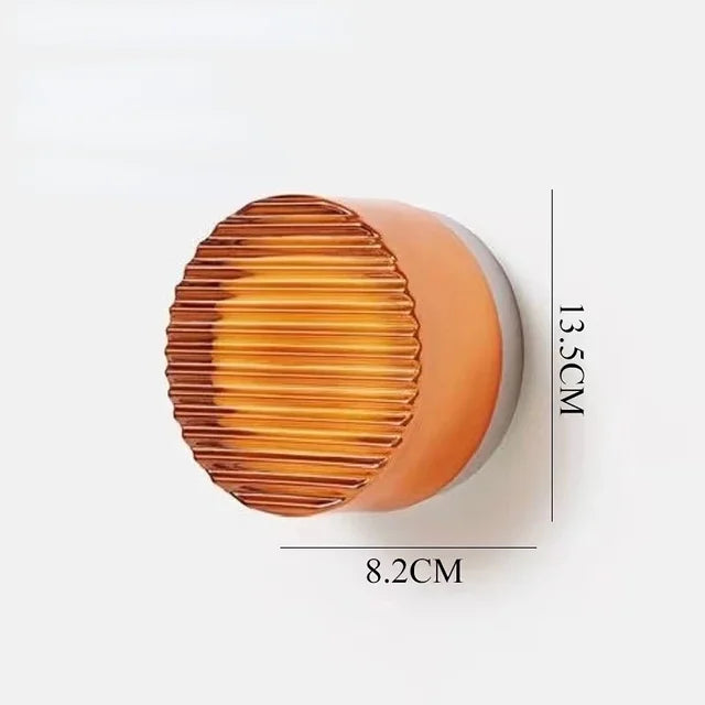 LUMINOVA Ronde Væglampe – Moderne Design og Blød Belysning Orange 1 3 farver lys Bonusvis
