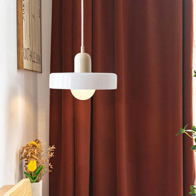 GeoGlow - Elegant Bauhaus pendellampe i farvet glas Bonusvis