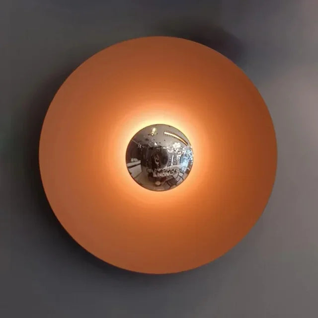 Moderne LED Væglampe med Glasdæksel – Elegant og Energibesparende Belysning Orange Sølv Bonusvis
