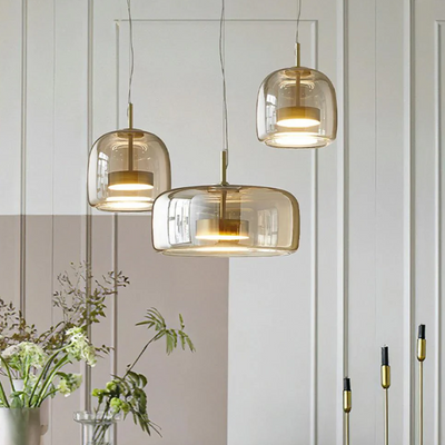 Moderne Loftlamper i Glas og Metal – Justerbar Højde, Sæt med 3 Bonusvis
